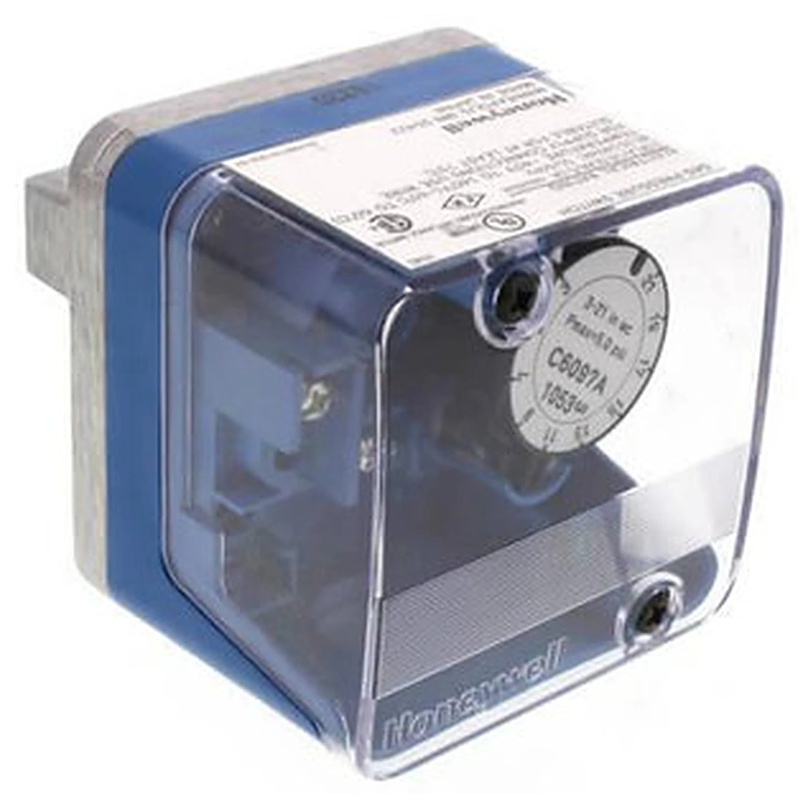 C6097B3002 - Pressostato de Gás Honeywell FM/UL — 30–150 mbar, Subida, Lock-off (rearme manual) C6097B3002 - Honeywell - Distribuidor Holmax