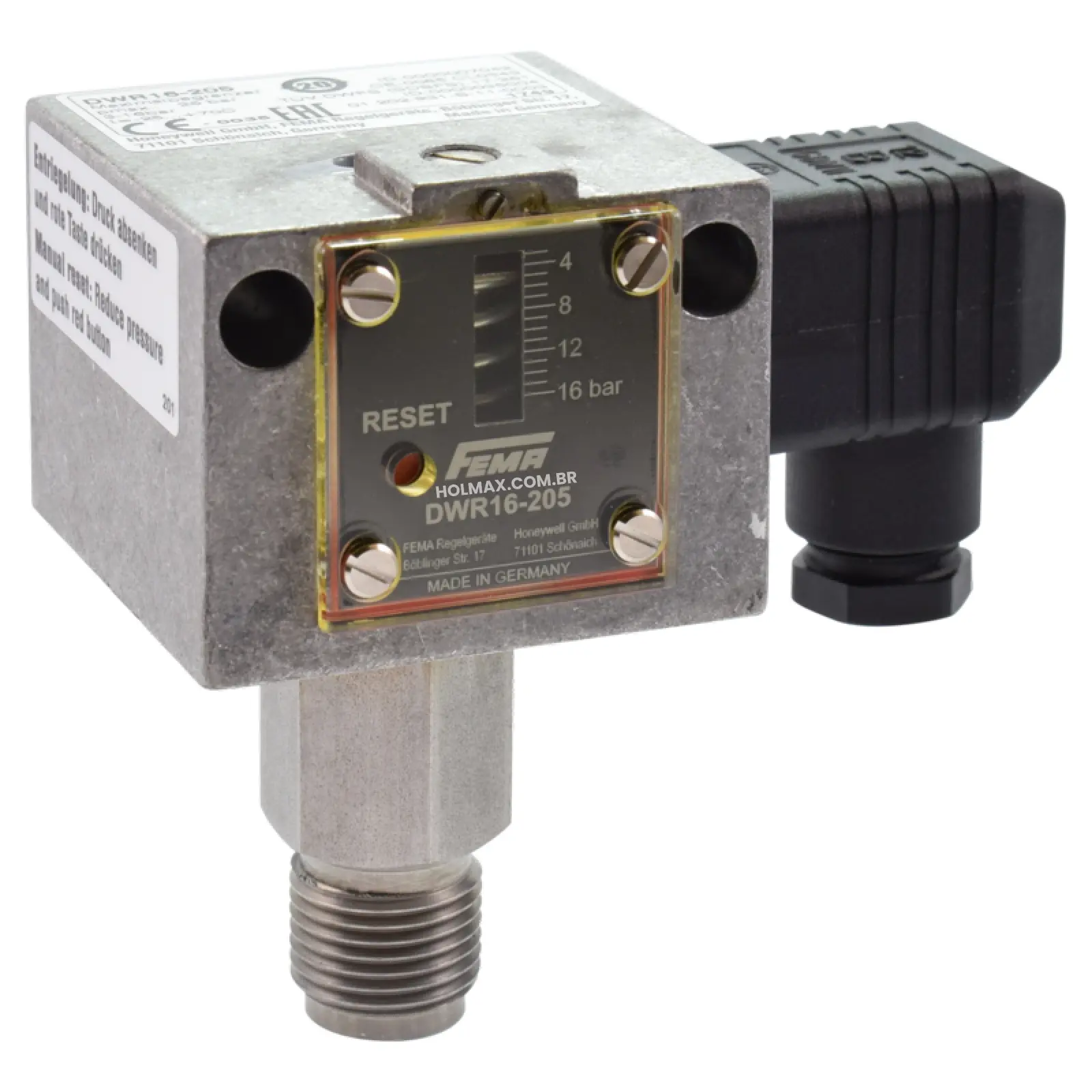 DCM1 - Pressostato Universal FEMA - 0,2 a 1,6 bar DCM1 - FEMA - Distribuidor Holmax