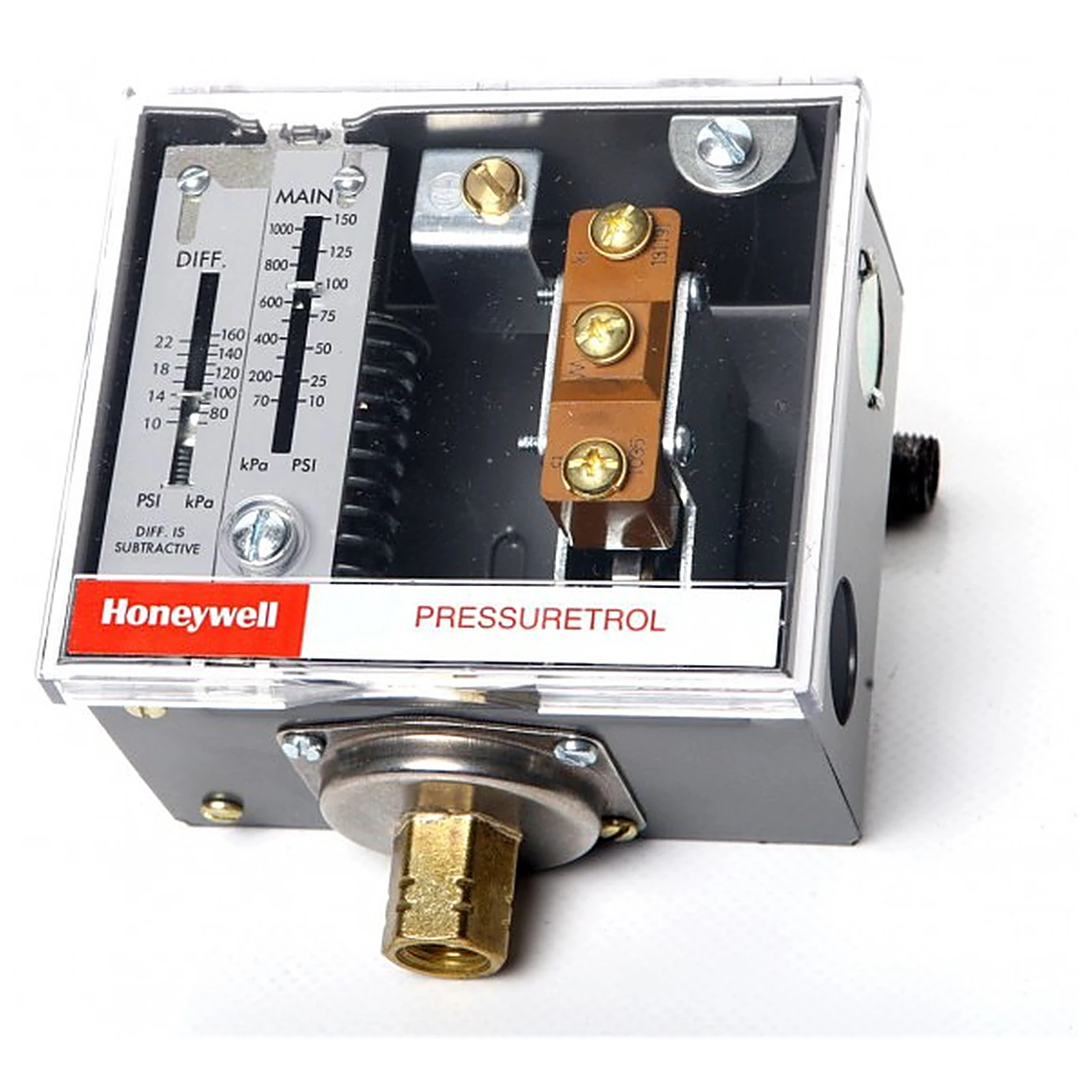 L91B1241 - Controlador Pressuretrol® Proporcional Honeywell (Série 90) — 10 a 300 psi (fole fósforo-bronze) L91B1241 - Honeywell - Distribuidor Holmax