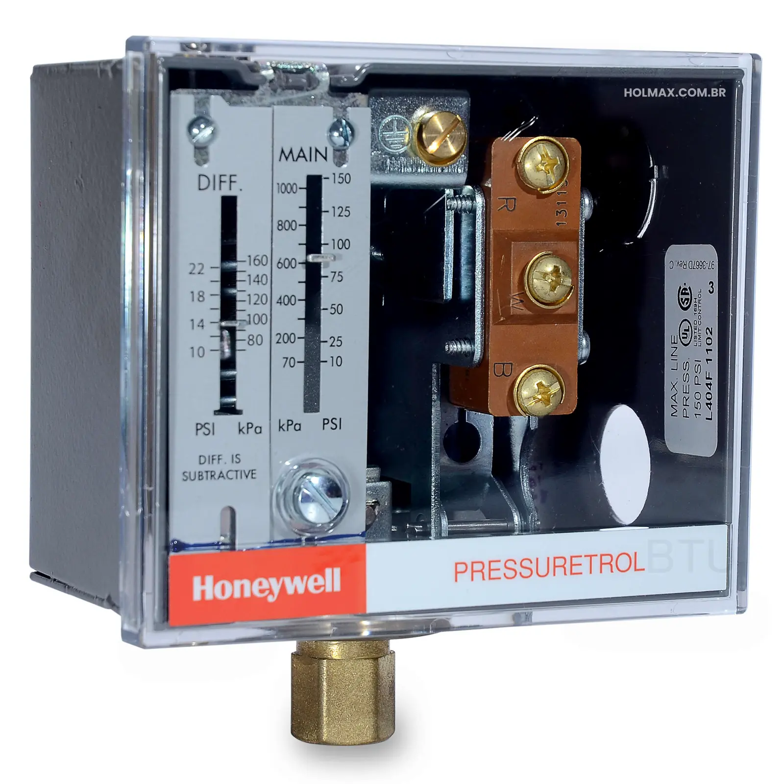 L404F1094 - Pressuretrol® Honeywell - 140 a 2070 kPa (20 a 300 psi) L404F1094 - Honeywell - Distribuidor Holmax