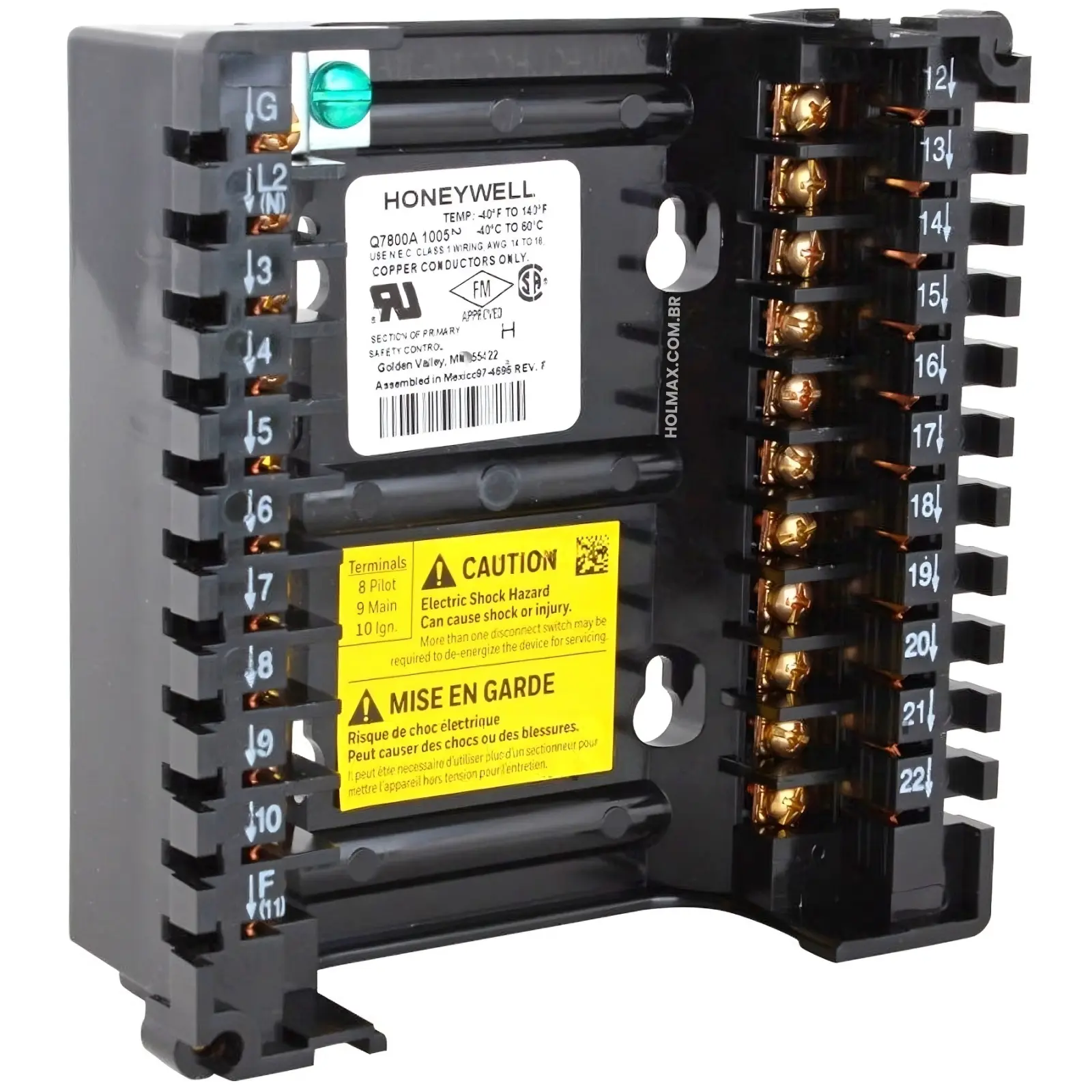 Q7800B1003 - Subbase Universal Honeywell Série 7800 - Metal - Parede/Queimador Q7800B1003 - Honeywell - Distribuidor Holmax