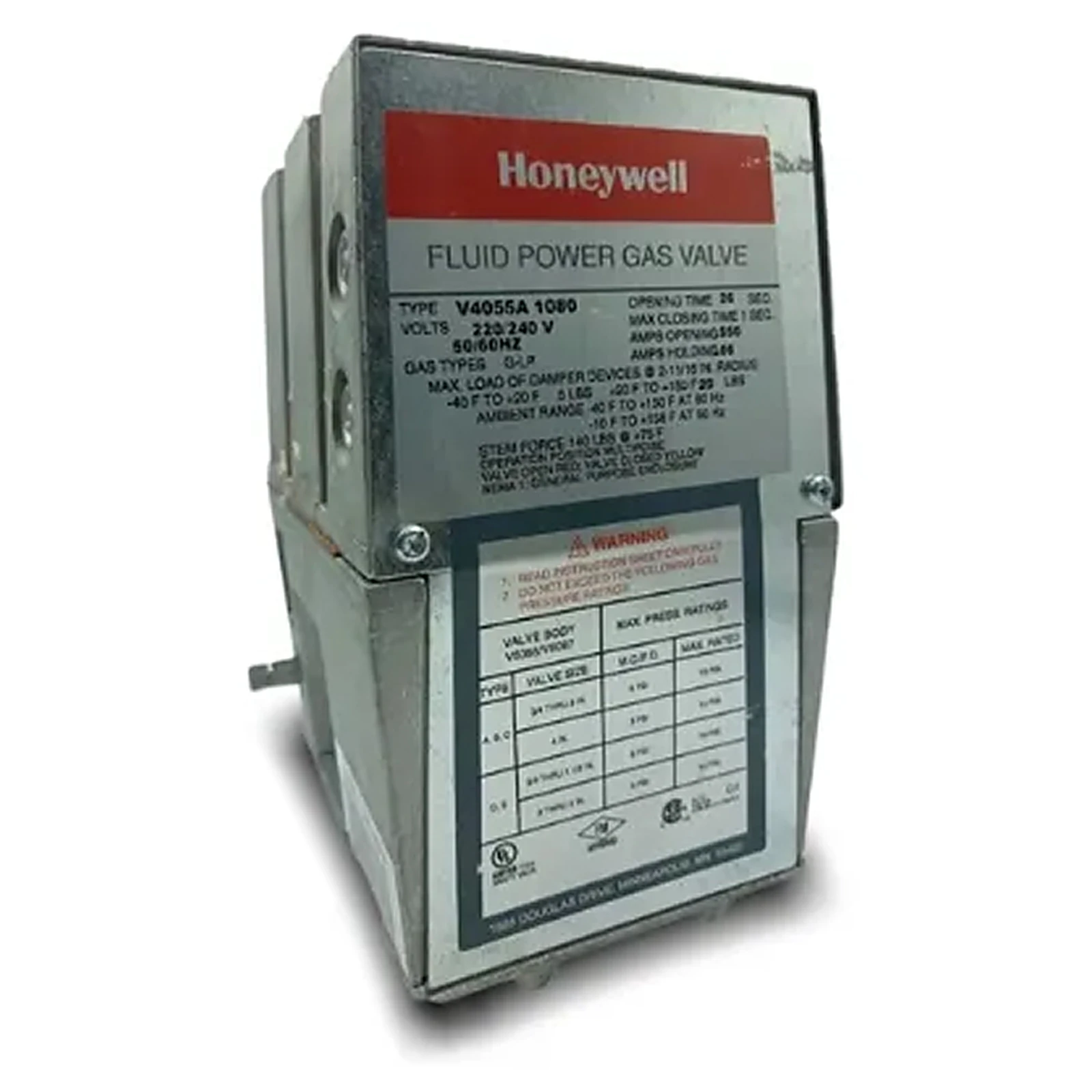 V4055D1019 — Atuador a Fluido On-Off com Prova de Fechamento (Pressão Padrão) V4055D1019 - Honeywell - Distribuidor Holmax