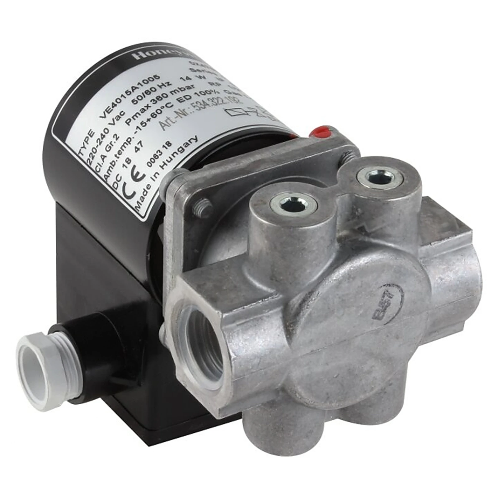 VE4015B1087 — Válvula Solenoide de Gás Honeywell VE4000 Corpo em Alumínio (DN15, Rp 1/2") VE4015B1087 - Honeywell
