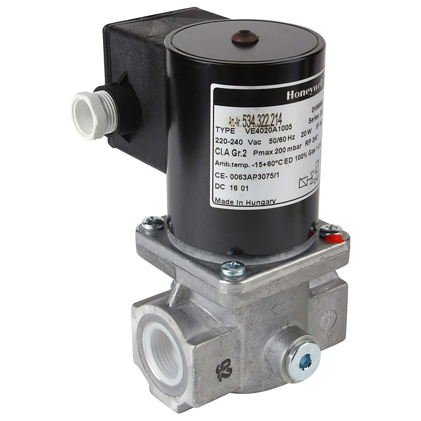 VE4010A1006 — Válvula Solenoide de Gás Honeywell VE4000 NF On/Off (DN10 — Rp 3/8") VE4010A1006 - Honeywell